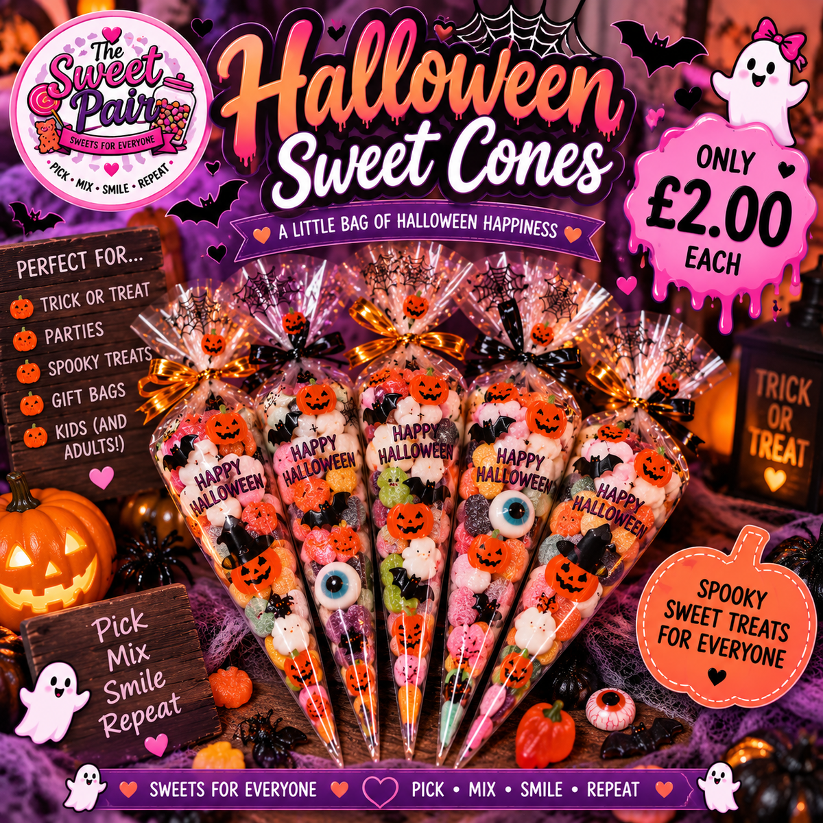 Halloween sweet cones